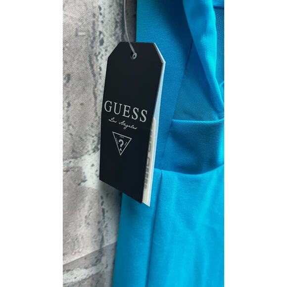 GUESS Fit and Flare Ponte Blue Dress Size Large NWT $108 - Picture 8 of 10